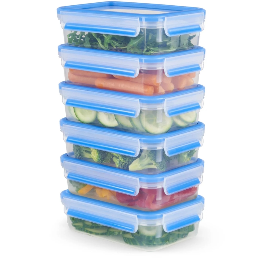 Tefal - Set da 6 contenitori per alimenti 0,8 l MASTER SEAL FRESH blu