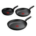 Tefal - Set di 3 padelle DARK ESSENTIAL