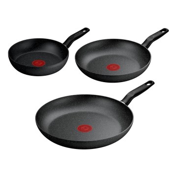 Tefal - Set di 3 padelle DARK ESSENTIAL