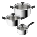 Tefal - Set di 3 pentole DELICIOUS in acciaio inox
