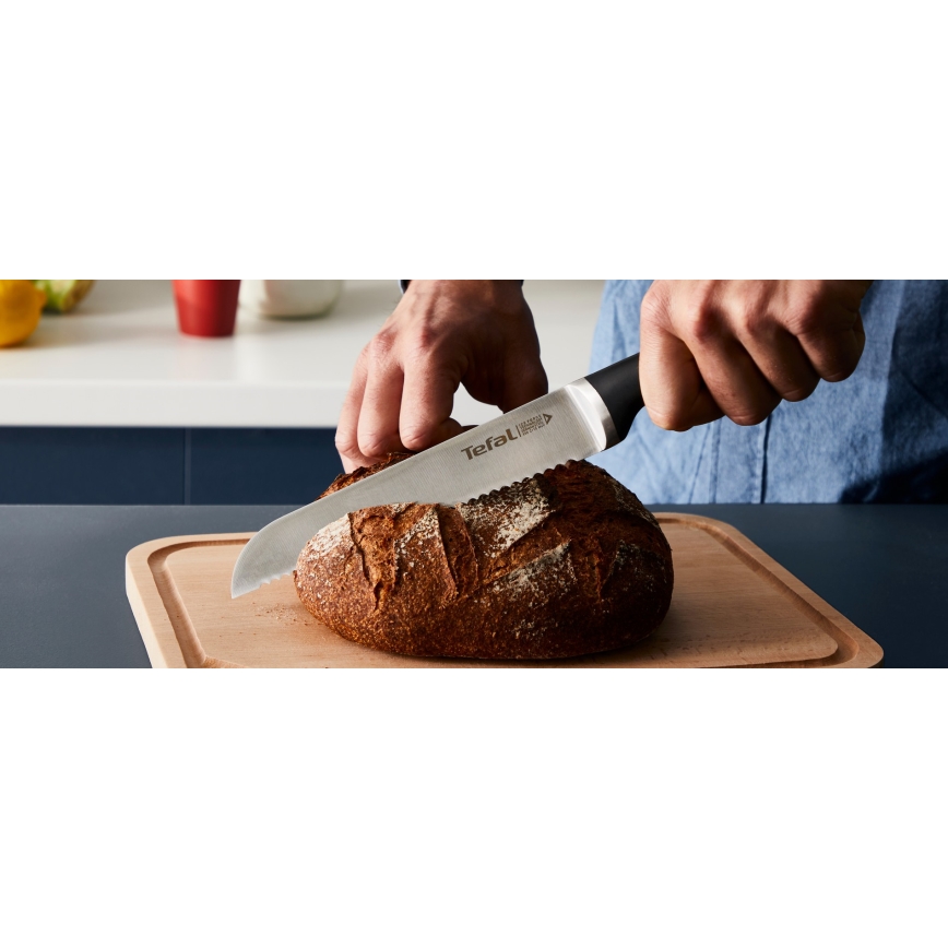 Tefal - Set di 4 coltelli da cucina con supporto ICE FORCE