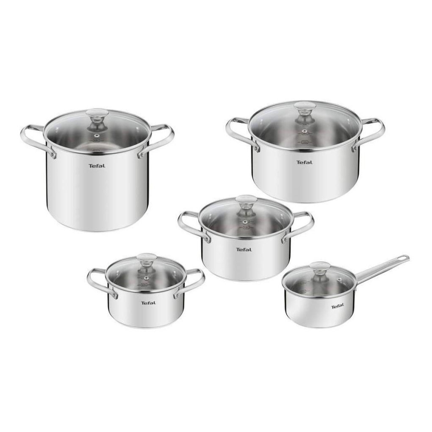 Tefal - Set di pentole 10 pz COOK EAT acciaio inossidabile