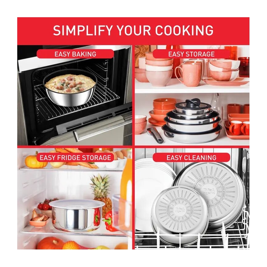 Tefal - Set di pentole 13 pezzi INGENIO PREFERENCE ON in acciaio inossidabile