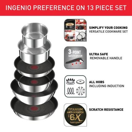 Tefal - Set di pentole 13 pz INGENIO PREFERENCE ON acciaio inossidabile