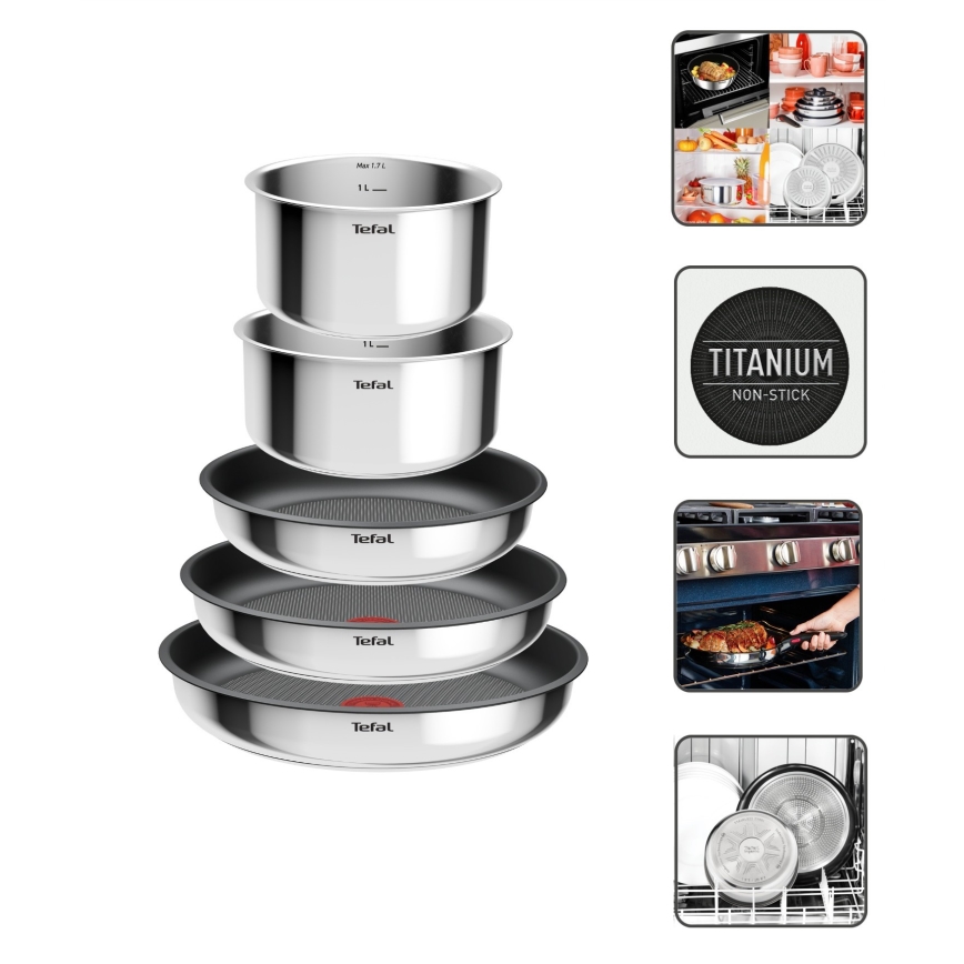 Tefal - Set di pentole 6 pezzi INGENIO COOK in acciaio inox