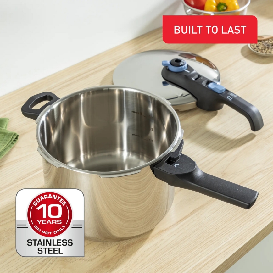 Tefal - Set di pentole a pressione 4/6 l SECURE TRENDY acciaio inossidabile