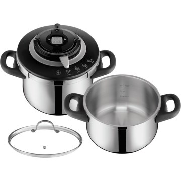 Tefal - Set di pentole a pressione da 4,5 e 6 l CLIPSO+ CHEF