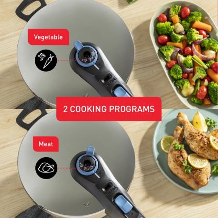 Tefal - Set di pentole a pressione 4/6 l SECURE TRENDY in acciaio inox