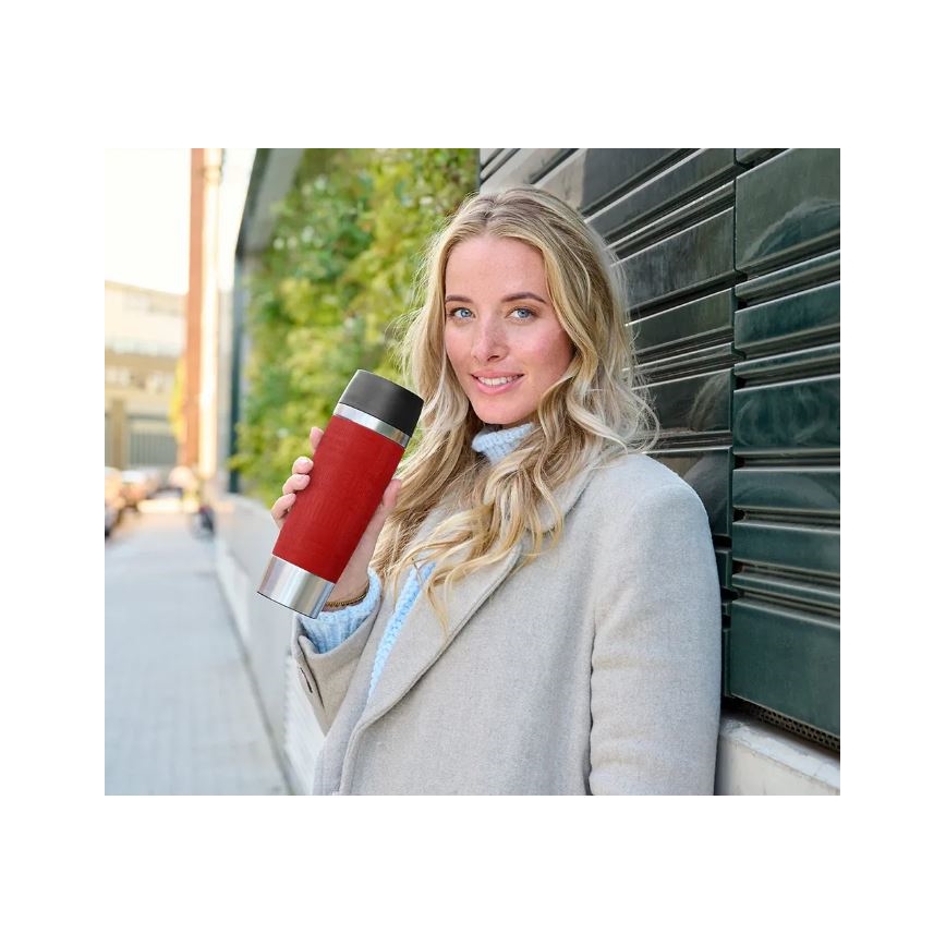 Tazza Da Caff&egrave; Da Viaggio Isolata Tazza Termica Vetro Inox 380