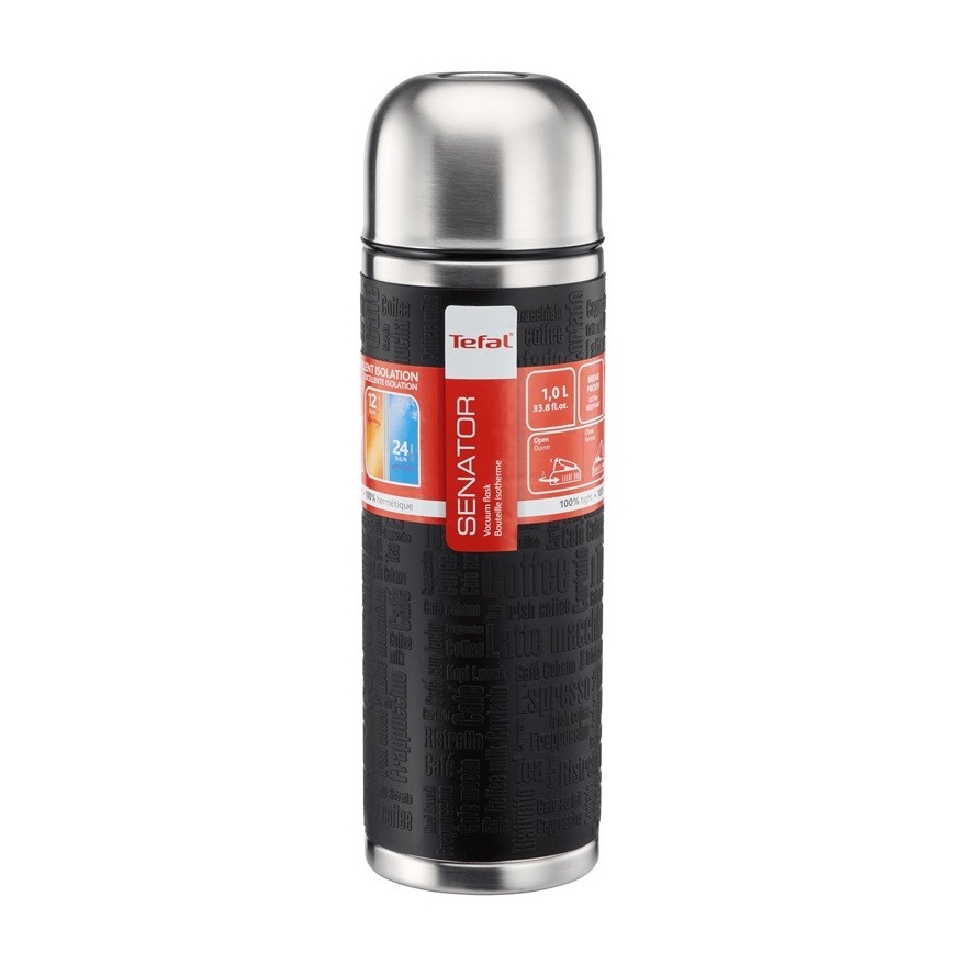 Tefal - Thermos con tazza  1 l SENATOR acciaio inossidabile/nero