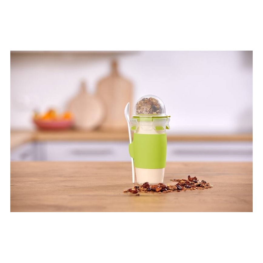 Tefal - Vasetto di yogurt con cucchiaio 0,45 l MASTER SEAL TO GO verde
