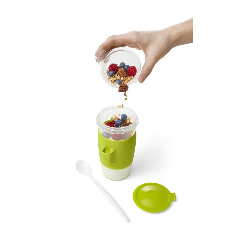 Tefal - Vasetto di yogurt con cucchiaio 0,45 l MASTER SEAL TO GO verde