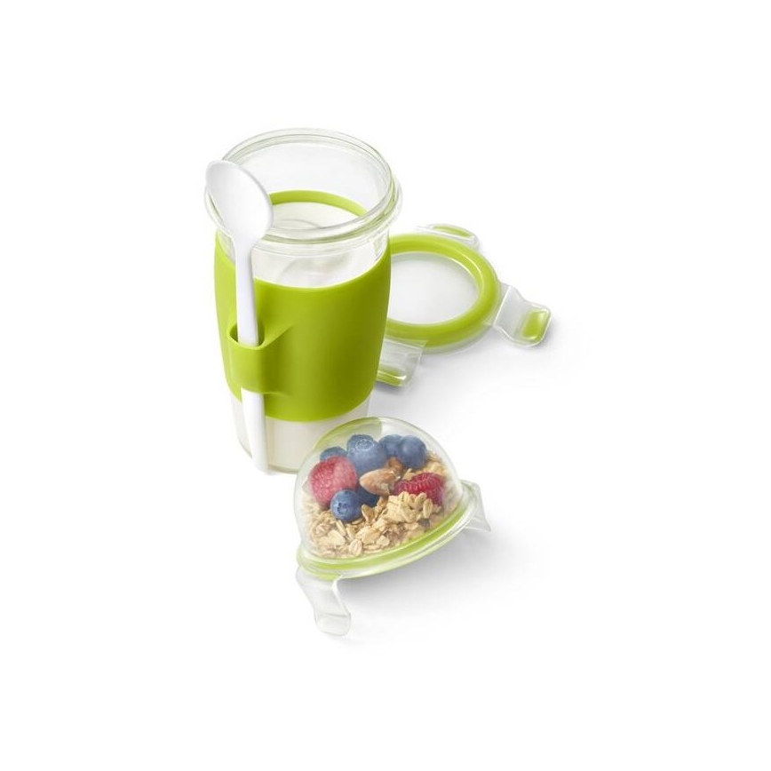 Tefal - Vasetto di yogurt con cucchiaio 0,45 l MASTER SEAL TO GO verde
