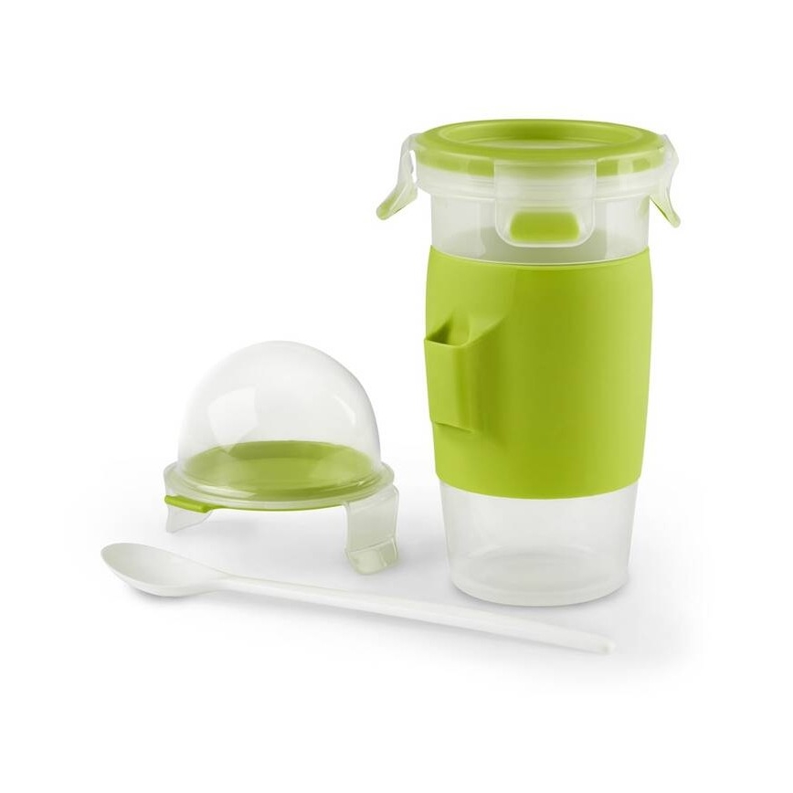 Tefal - Vasetto di yogurt con cucchiaio 0,45 l MASTER SEAL TO GO verde