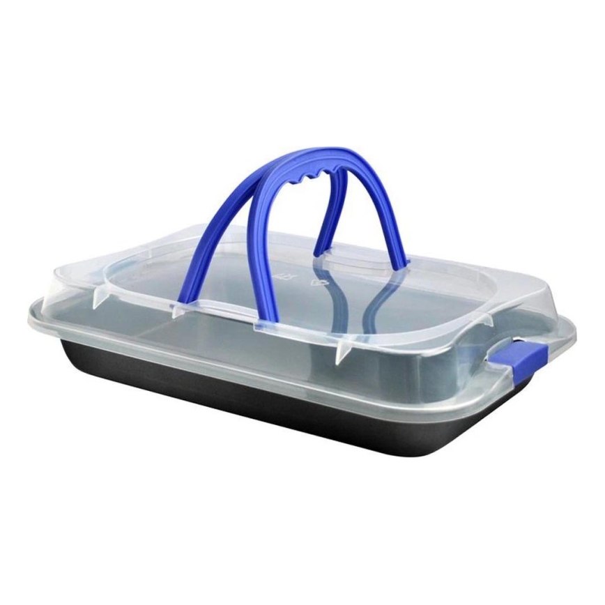 Teglia da forno con coperchio TORO 42x3,8x29 cm, nero/blu