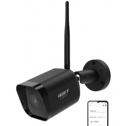Telecamera esterna intelligente con sensore Full HD 1080p, 12V, IP65, Wi‑Fi Tuya, nera
