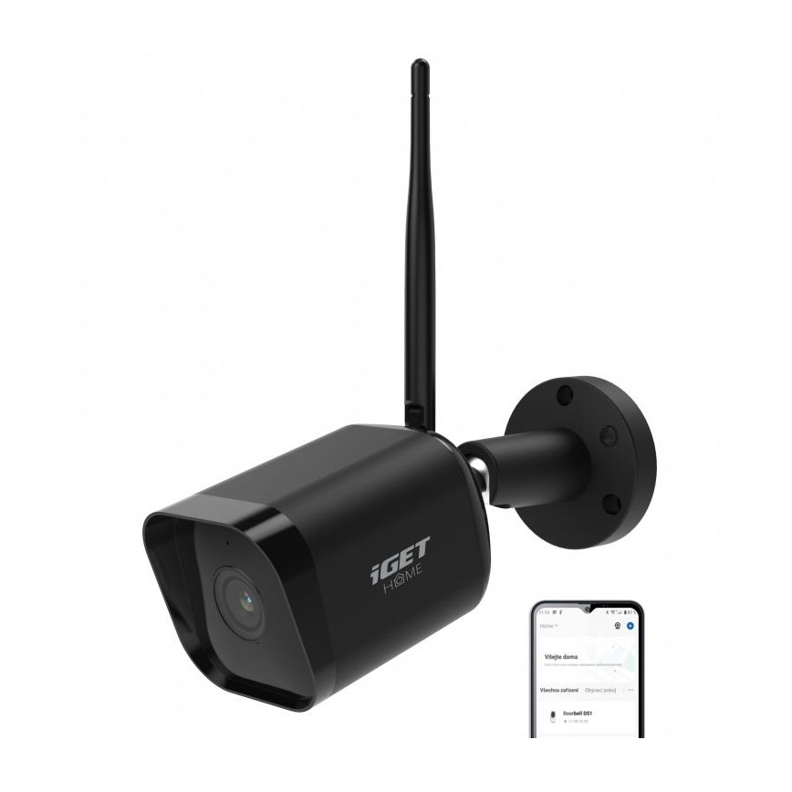 Telecamera esterna intelligente con sensore Full HD 1080p, 12V, IP65, Wi‑Fi Tuya, nera