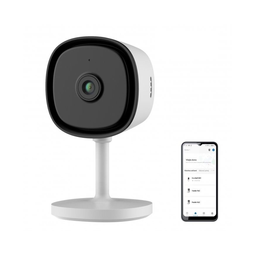 Telecamera smart per interni con sensore Full HD 1080p 5V Wi-Fi Tuya bianca