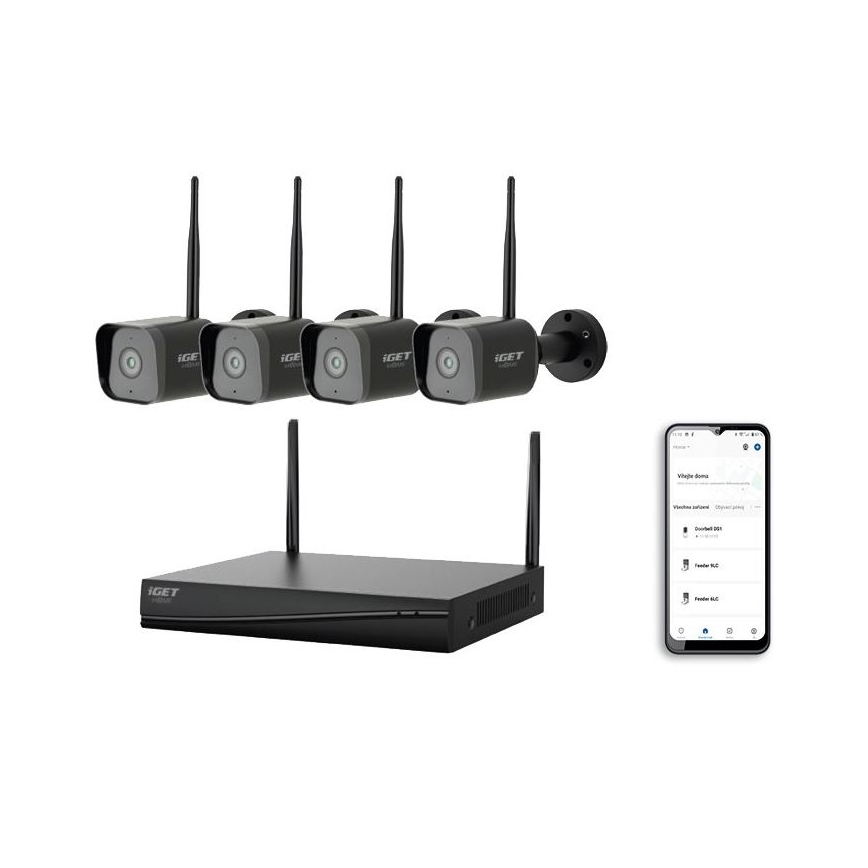 Telecamera smart sistema + 4x camera con sensore 2K+ 12V IP65 Wi-Fi