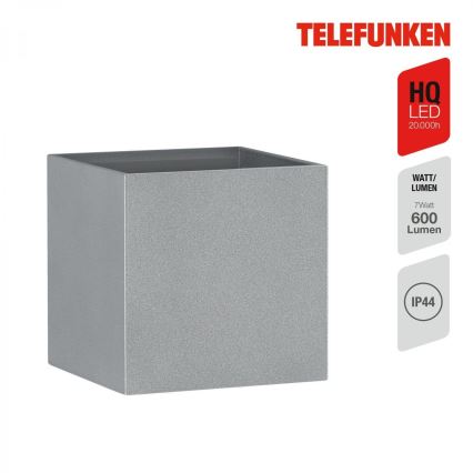 Telefunken 303404TF - Applique da esterno LED/7W/230V IP44 argento