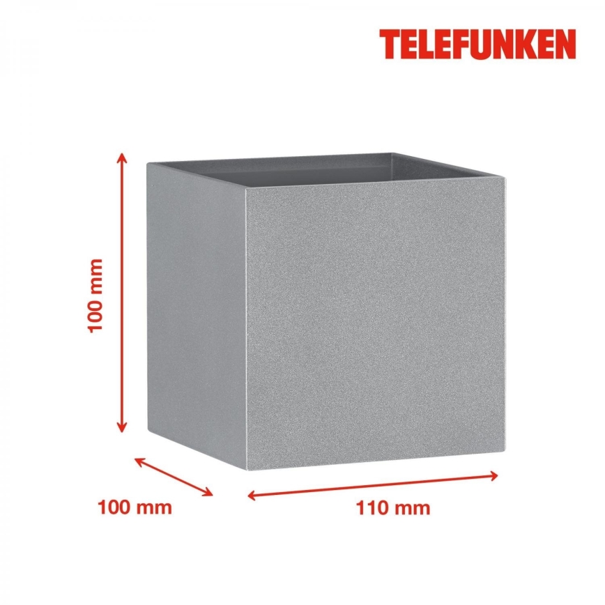 Telefunken 303404TF - Applique da esterno LED/7W/230V IP44 argento