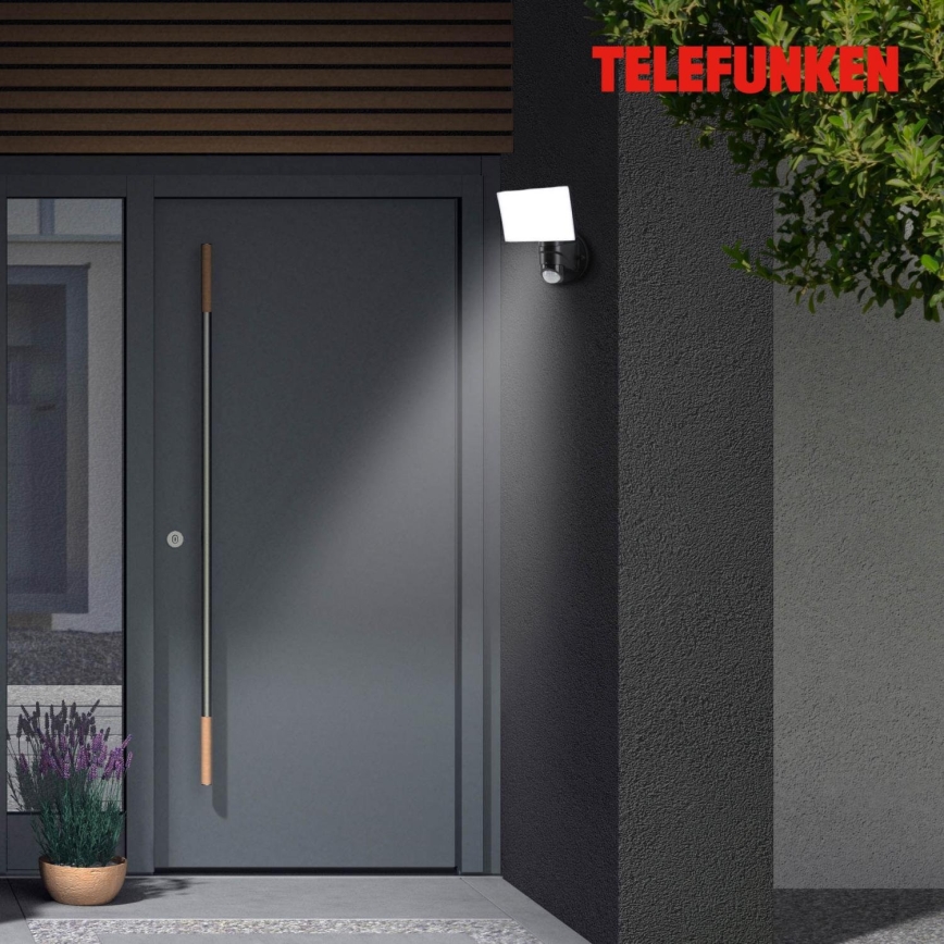 Telefunken 304305TF - Applique da esterno con sensore LED/24W/230V IP44 nero
