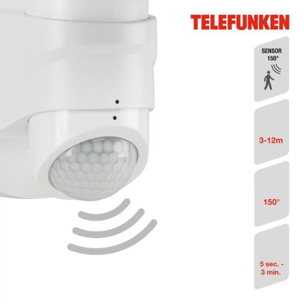 Telefunken 304306TF - Applique da esterno con sensore LED/16W/230V IP44 bianco