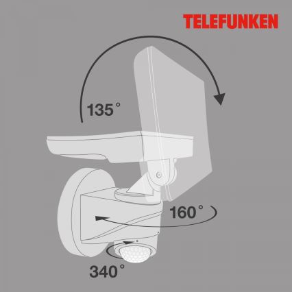 Telefunken 304306TF - Applique da esterno con sensore LED/16W/230V IP44 bianco