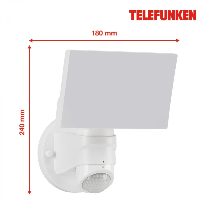 Telefunken 304306TF - Applique da esterno con sensore LED/16W/230V IP44 bianco