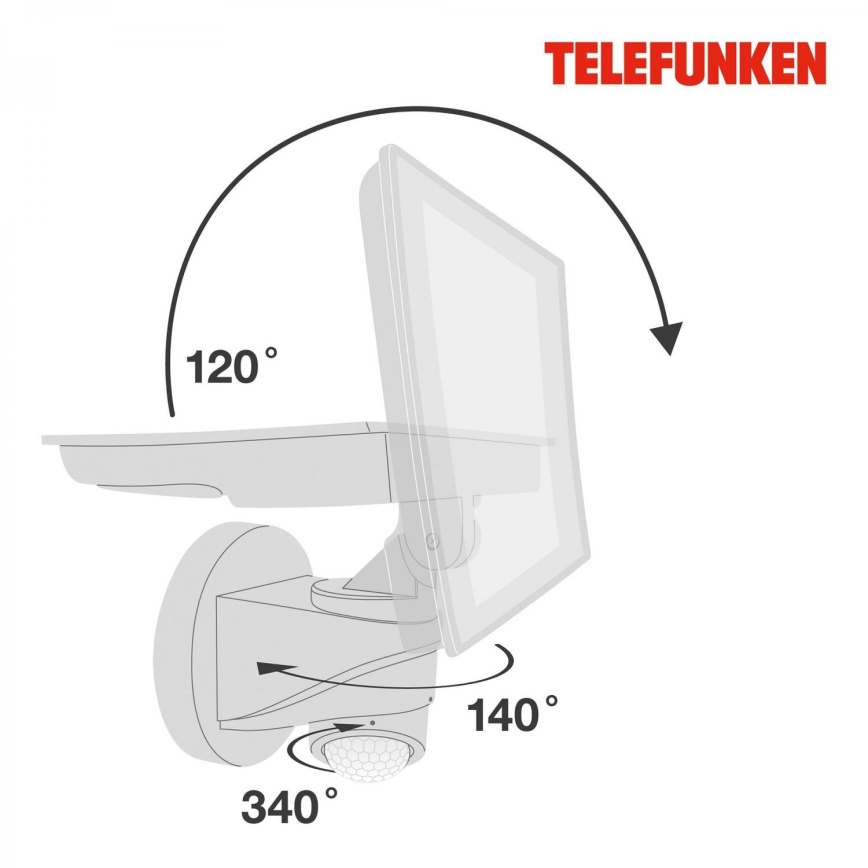 Telefunken 304406TF - Faretto LED da parete per esterni con sensore LED/20W/230V IP44