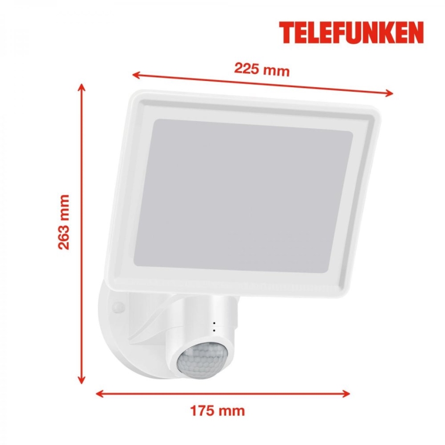 Telefunken 304406TF - Faretto LED da parete per esterni con sensore LED/20W/230V IP44