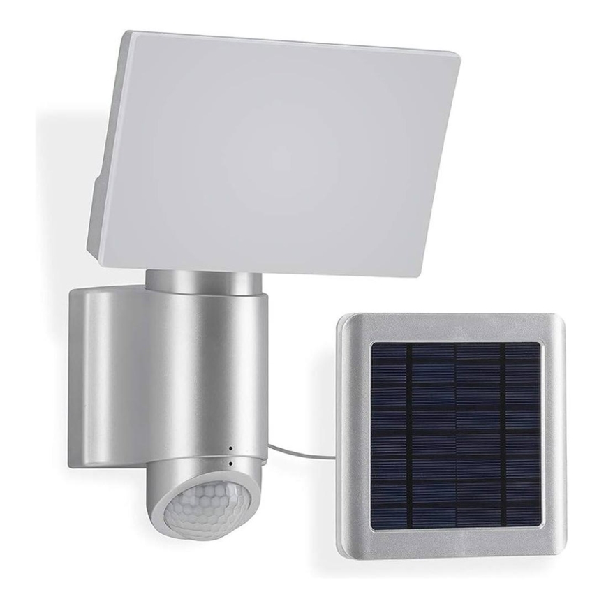 Telefunken 304704TF - Proiettore solare da parete a LED con sensore LED/6W/3,7V IP44 2000 mAh argento