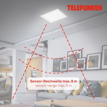 Telefunken 308606TF - Pannello a plafone LED con sensore LED/13W/230V