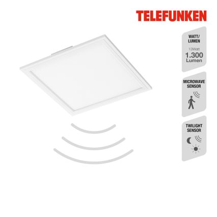 Telefunken 308606TF - Pannello a plafone LED con sensore LED/13W/230V