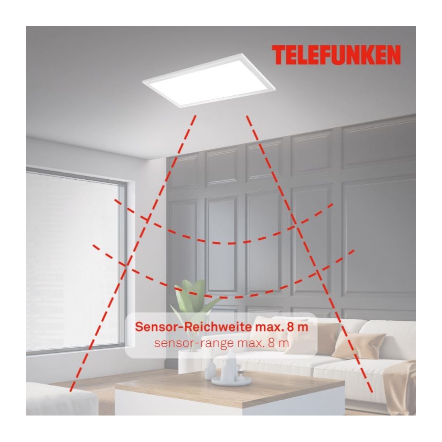 Telefunken 308706TF - Plafoniera LED con sensore LED/36W/230V