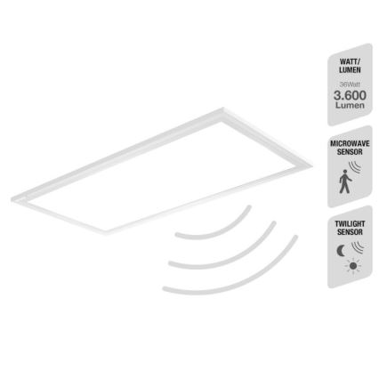 Telefunken 308706TF - Plafoniera LED con sensore LED/36W/230V