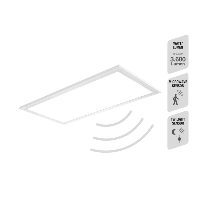 Telefunken 308706TF - Plafoniera LED con sensore LED/36W/230V