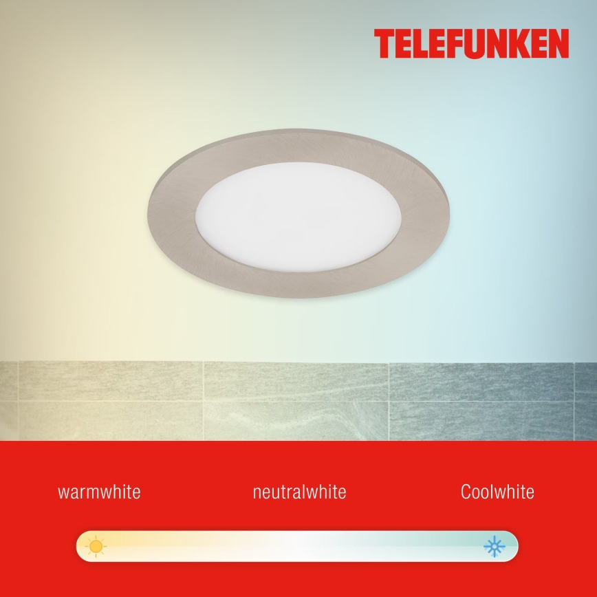 Telefunken 309302TF - LED RGBW Lampada da incasso dimmerabile per bagni LED/6W/230V 2700-6500K IP23 Wi-Fi Tuya
