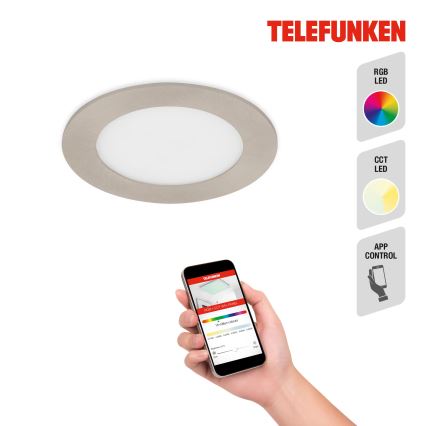 Telefunken 309302TF - LED RGBW Lampada da incasso dimmerabile per bagni LED/6W/230V 2700-6500K IP23 Wi-Fi Tuya