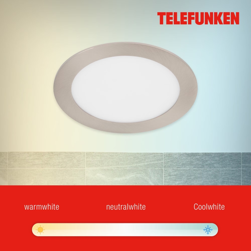 Telefunken 309402TF - LED RGBW Lampada da incasso dimmerabile per bagni LED/12W/230V 2700-6500K IP23 Wi-Fi Tuya