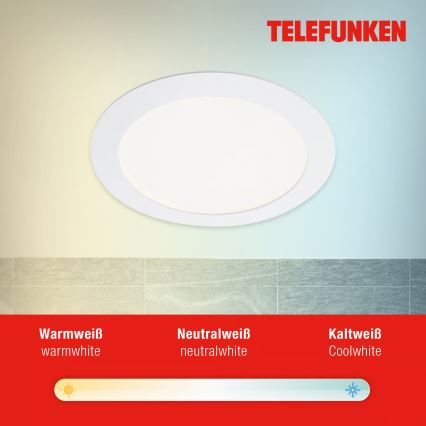 Telefunken 309406TF - LED RGBW Faretto da incasso dimmerabile FRAME LED/12W/230V 2700-6500K Wi-Fi Tuya bianco