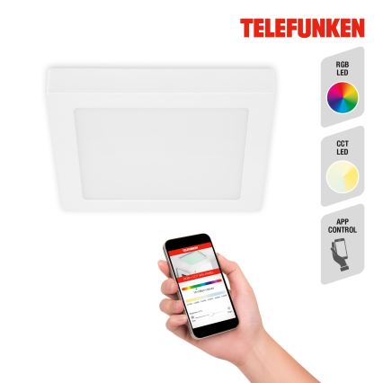 Telefunken 309606TF - Plafoniera dimmerabile RGBW LED/18W/230V 2700-6500K Wi-Fi Tuya