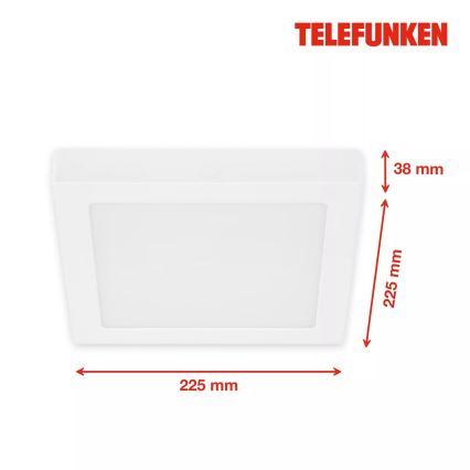 Telefunken 309706TF - Plafoniera LED RGB dimmerabile LED/23W/230V 2700-6500K Wi-Fi Tuya bianco