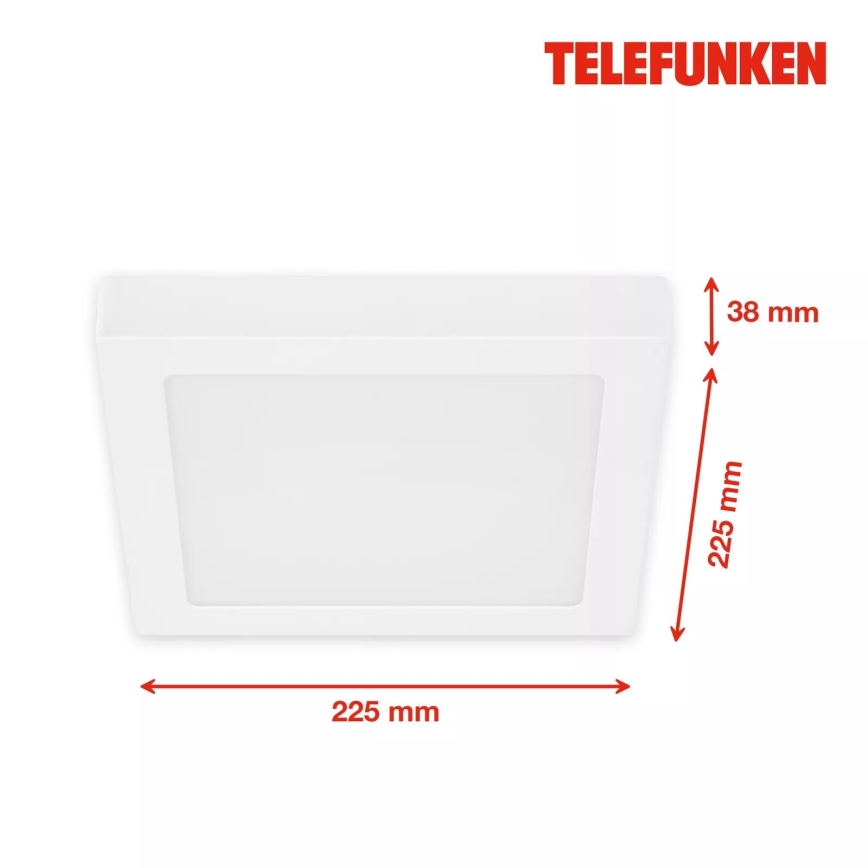 Telefunken 309706TF - Plafoniera LED RGB dimmerabile LED/23W/230V 2700-6500K Wi-Fi Tuya bianco