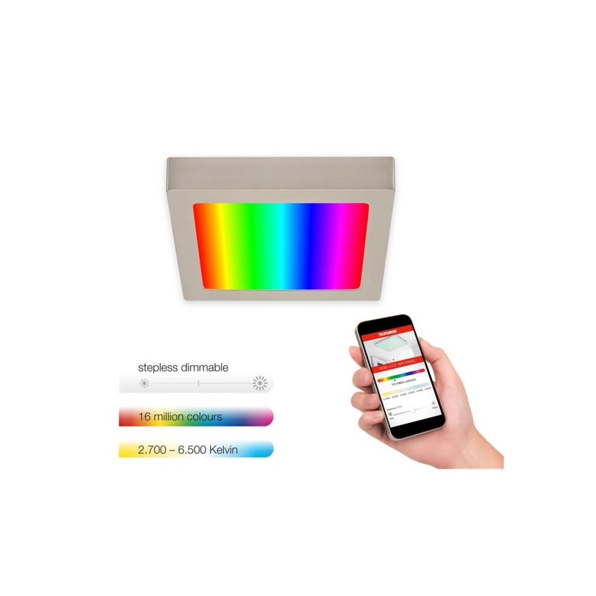 Telefunken 311002TF - Plafoniera dimmerabile RGBW LED/12W/230V 2700-6500K Wi-Fi Tuya