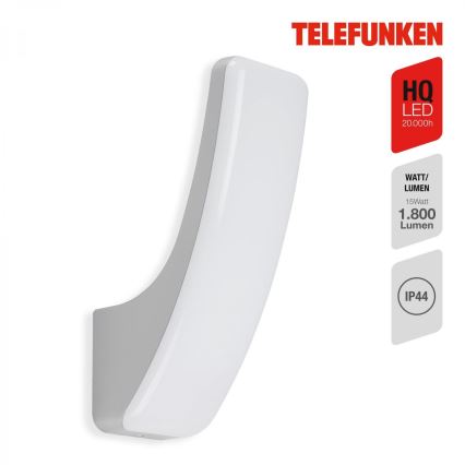 Telefunken 311604TF - Applique a LED da esterno LED/15W/230V IP44 argento