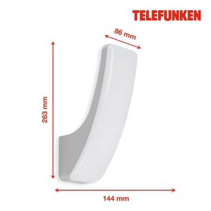 Telefunken 311604TF - Applique a LED da esterno LED/15W/230V IP44 argento