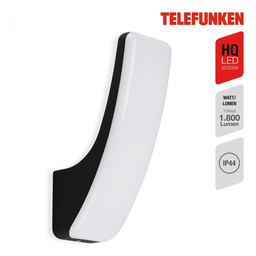 Telefunken 311605TF - Applique a LED da esterno LED/15W/230V IP44 nero