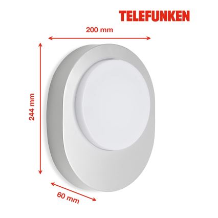 Telefunken 312004TF - Applique a LED da esterno LED/8W/230V IP44 argento