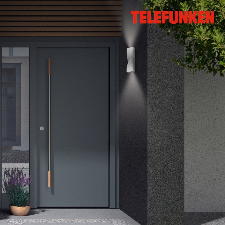 Telefunken 312704TF - Applique a LED da esterno 2xLED/5,5W/230V IP44 argento